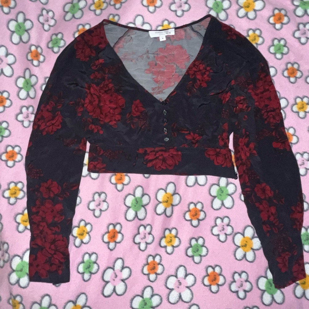 Marissa Webb black and red floral top